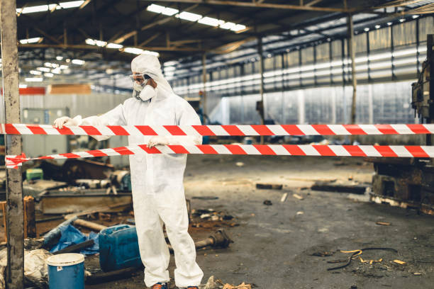 Professional Biohazard Cleanup technician working in Hewitt, NJ
